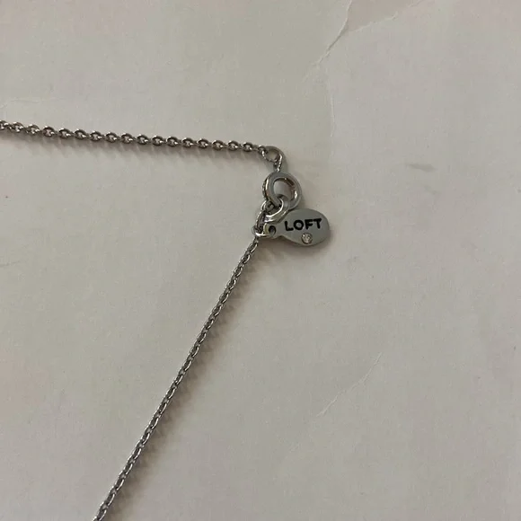 LOFT Long Silver & Bead Necklace - Picture 4 of 7